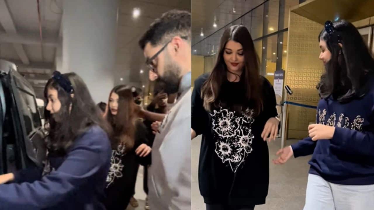 Abhishek Bachchan and Aishwarya Rai Bachchan return to Mumbai after celebrating New Year with daughter Aaradhya, watch