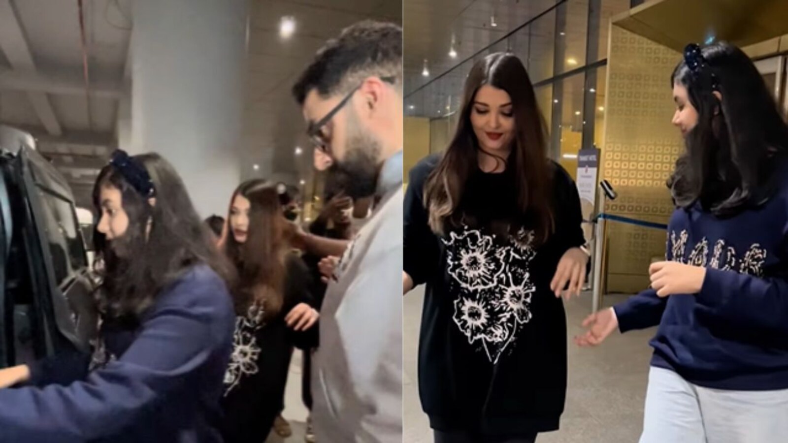 Abhishek Bachchan and Aishwarya Rai Bachchan return to Mumbai after  celebrating New Year with daughter Aaradhya, watch