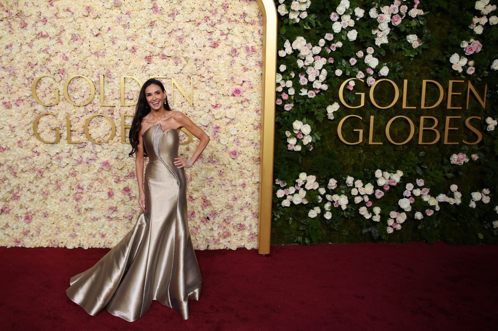 Demi Moore celebrates a career milestone with her first Golden Globe win for Best Female Actor in a Film – Musical or Comedy for her role in The Substance.