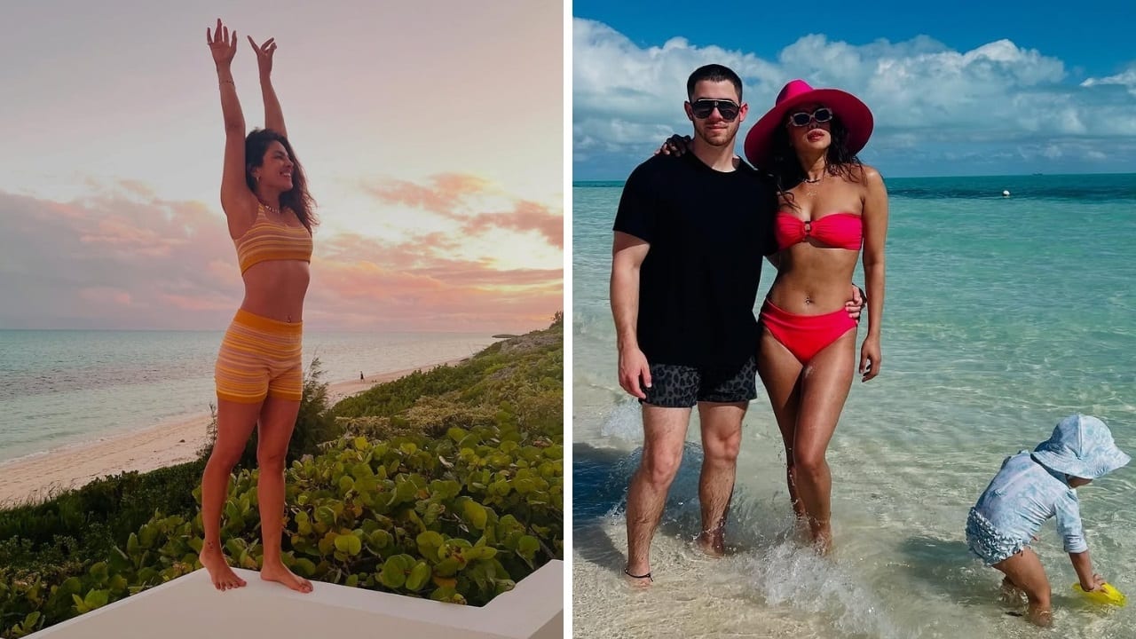 Priyanka Chopra holidays in stylish beachwear with Nick Jonas and daughter Malti; PICS