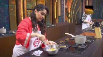 Dipika Kakar in the promo of Celebrity MasterChef. (Image credit: Instagram/Sonytvofficial)