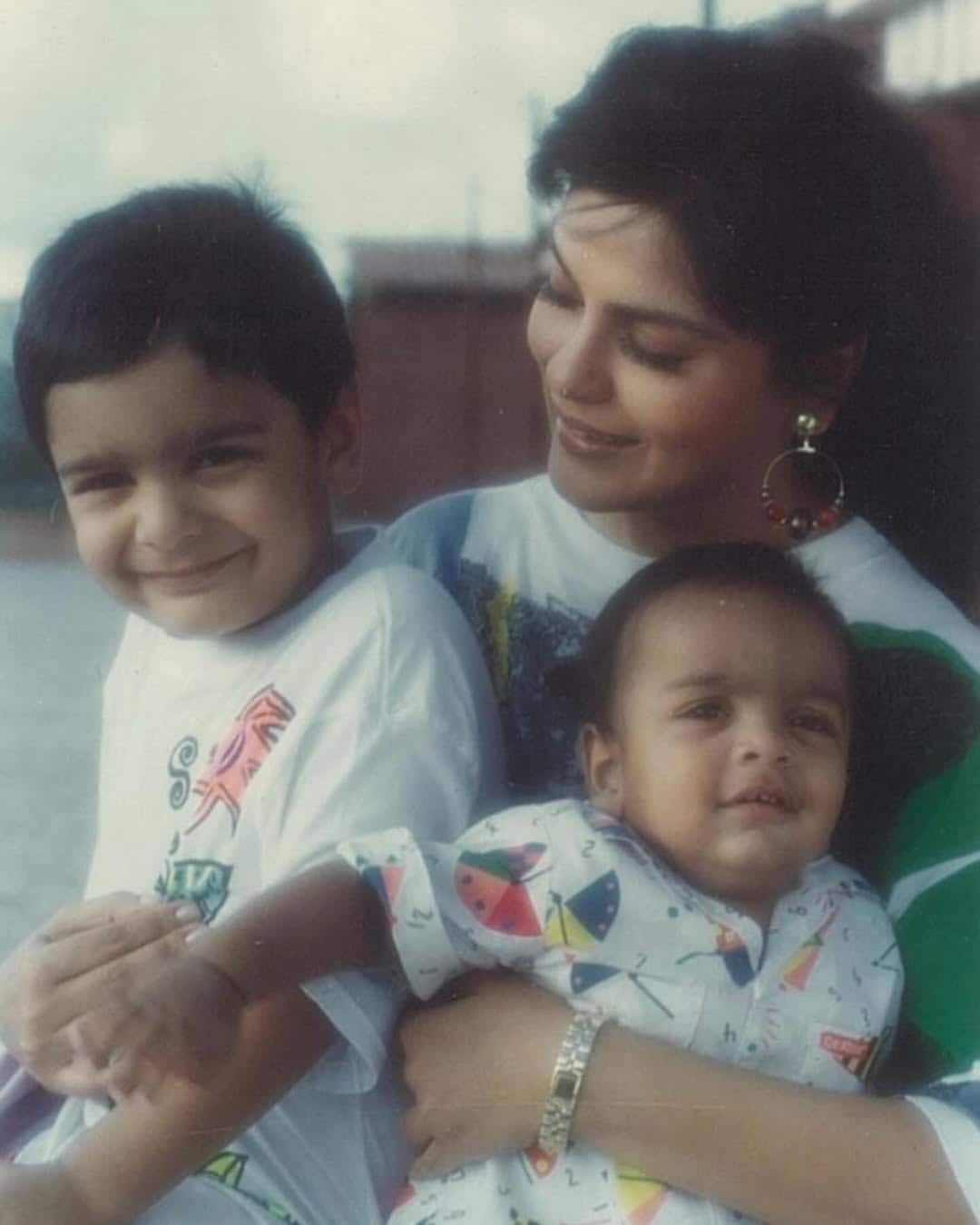 Zeenat with her sons Zahaan Khan and Azaan Khan.