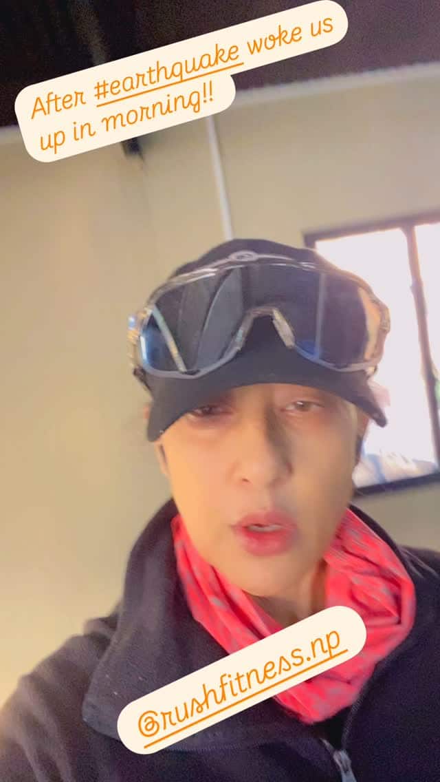 Manisha Koirala shared a video on her Instagram stories, showing herself walking briskly on a treadmill. 
