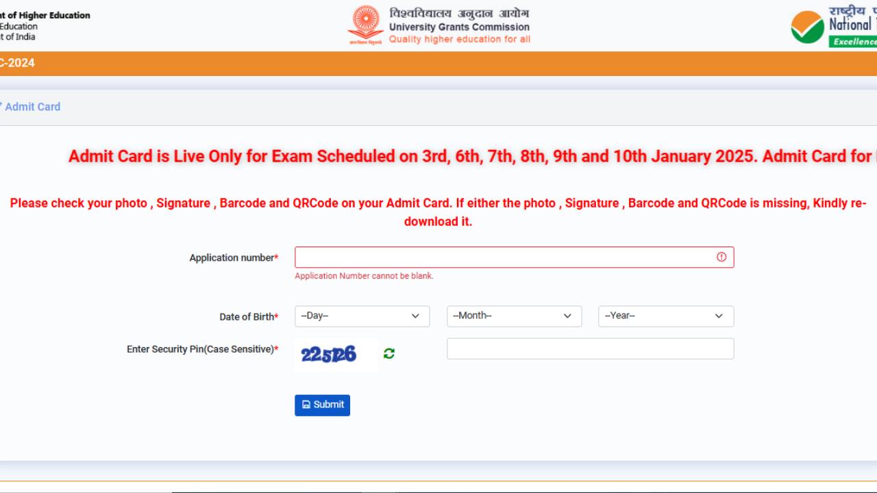 UGC NET Admit Card for January 10 Exam Released; Link to Download Here