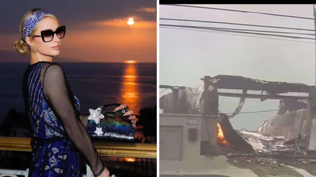 Paris Hilton 'heartbroken' as she watches her Malibu home burn on live TV