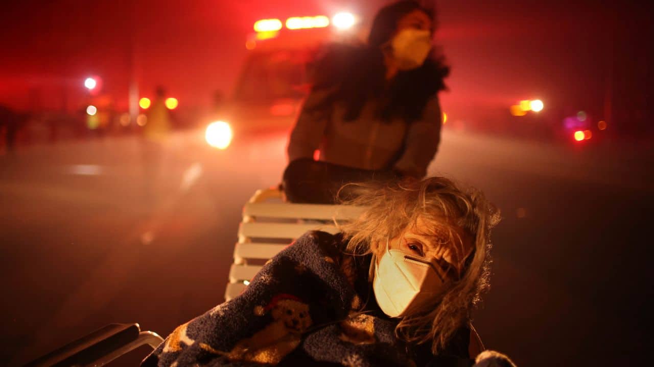 CALIFORNIA WILDFIRES 2025: Senior centre resident evacuated as Eaton Fire nears Altadena on Tuesday, Jan. 7, 2025.