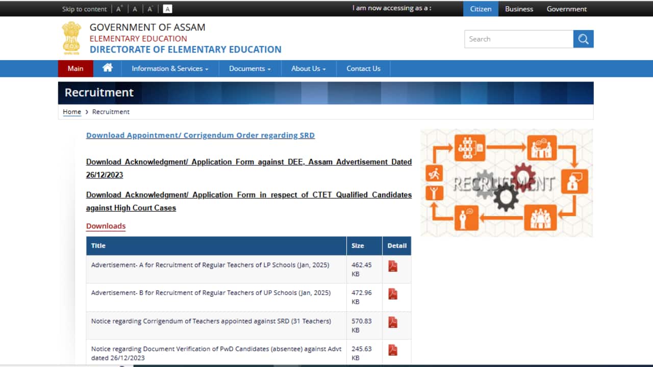 DEE Assam Recruitment: 4500 Vacancies Announced for LP & UP Posts, Application Begins Feb 15
