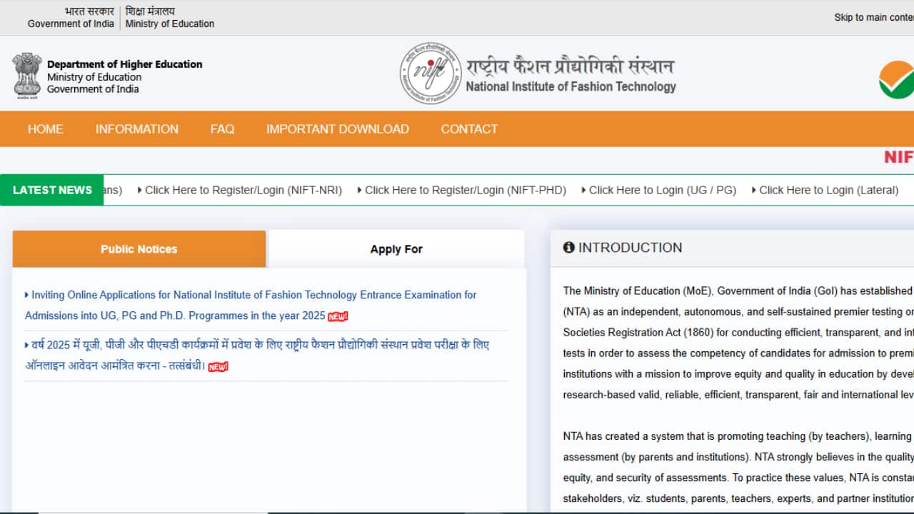 NIFT 2025 Application Correction Window Opens; Make Changes by January 12