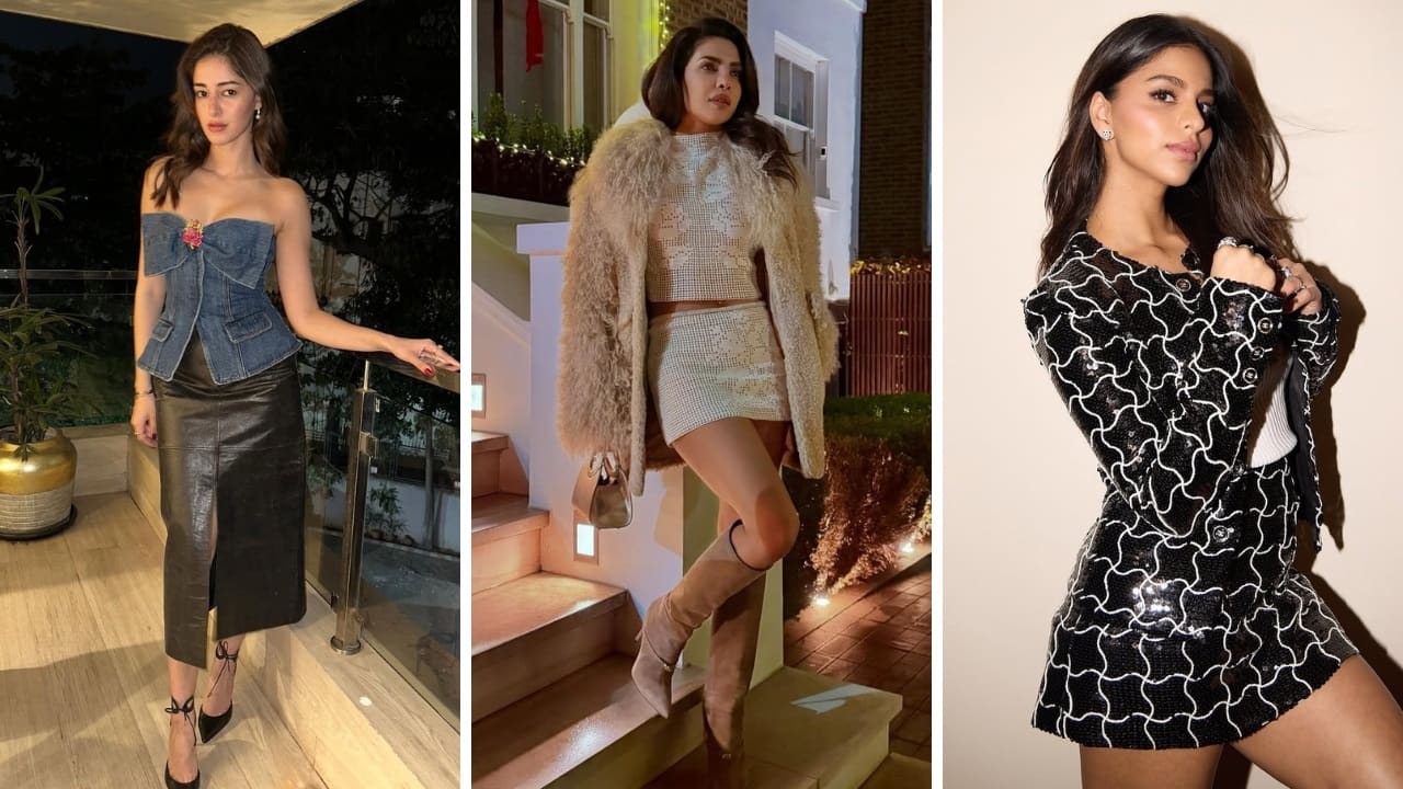 Ace your style with leather skirts, get inspired by Ananya Panday, Suhana Khan, Priyanka Chopra, others