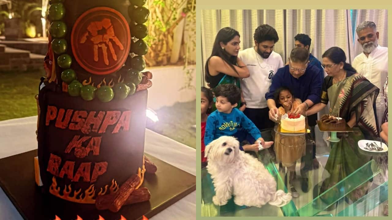 Allu Arjun shares a sneek peek into dad Allu Aravind’s birthday celebration, ‘Pushpa Ka Baap’ Cake grabs attention