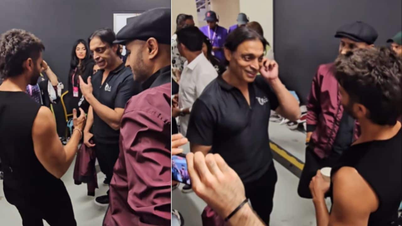 Shahid Kapoor meets former cricketers Shoaib Akhtar and Harbhajan Singh in UAE, watch here
