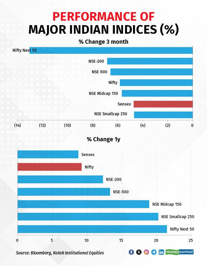 performance of major indian indices