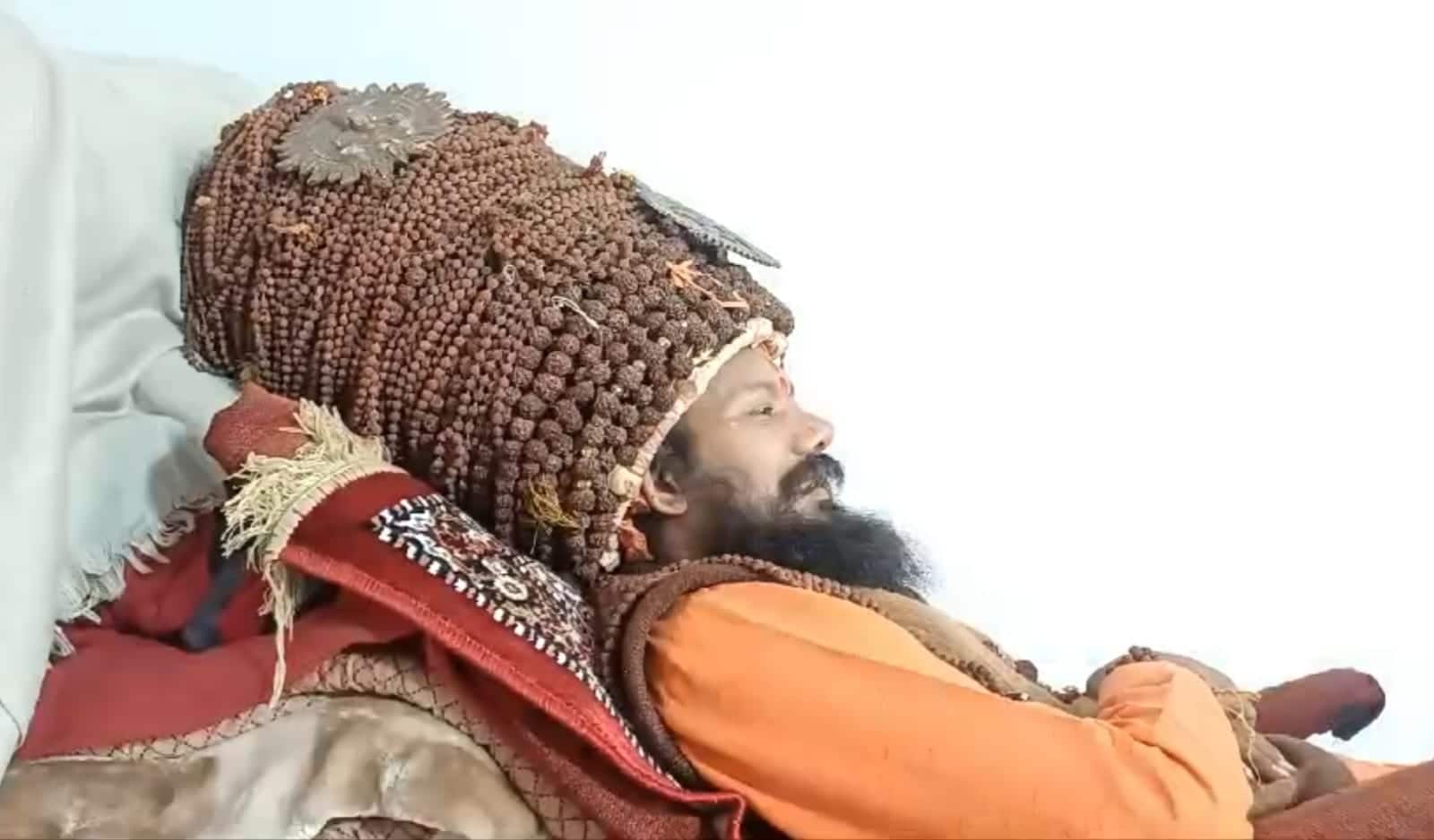 Babo Raksha 45-kg 'crown', 2.25 lakh beads: 'Rudraksha' baba steals attention at ...