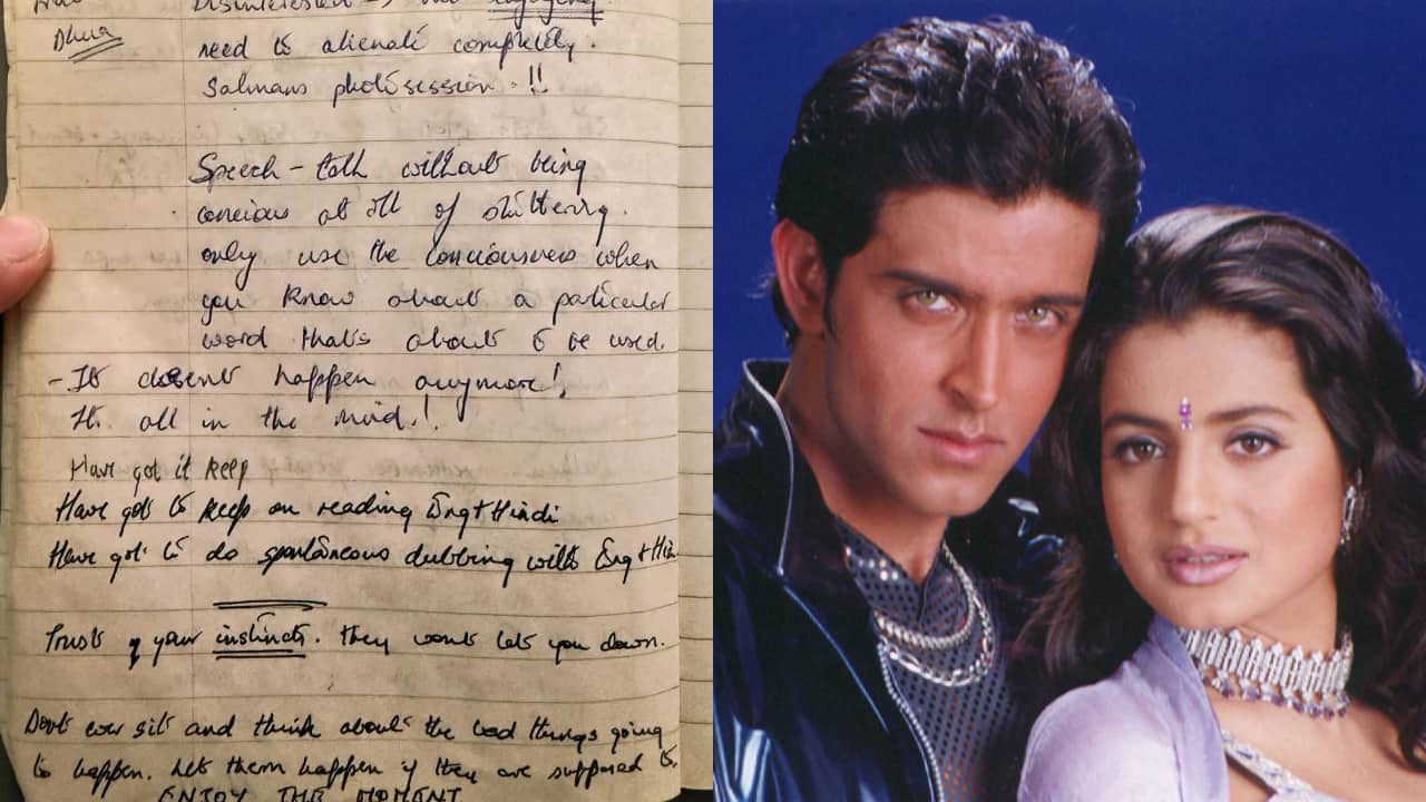 Hrithik Roshan shares 27-Year-old scribbles to mark 25 years of Kaho Naa... Pyaar Hai