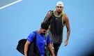 Nick Kyrgios and Thanasi Kokkinakis retire from their Australian Open doubles match