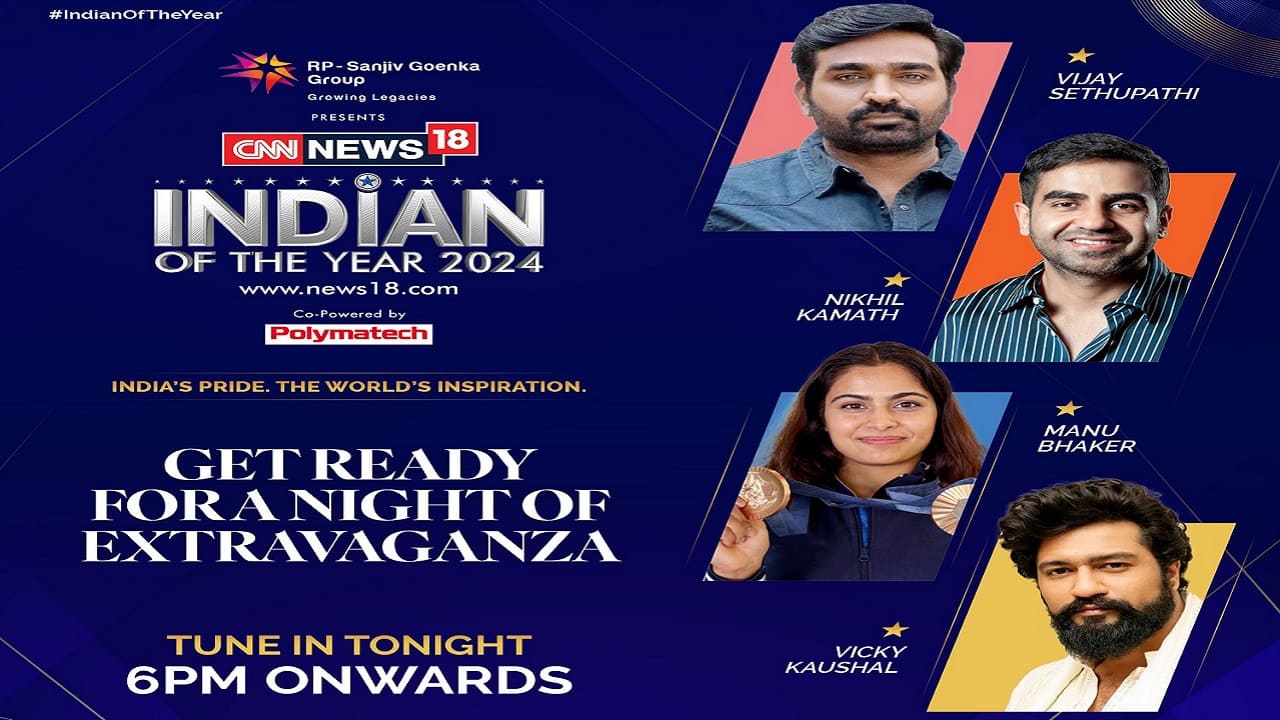 Indian Of The Year 2024 Awards live updates: CNN-News18 to honour India's top icons, event to begin soon