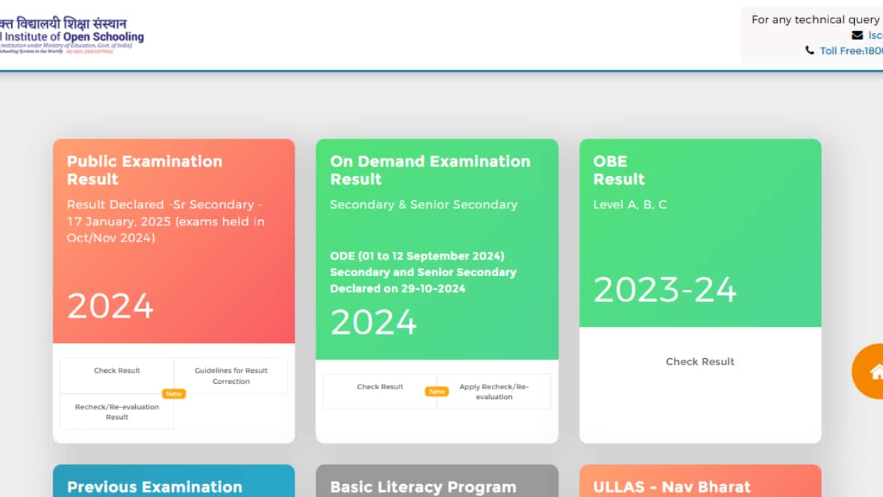 NIOS 12th Result 2024 Out for October Exam, Direct Link Here