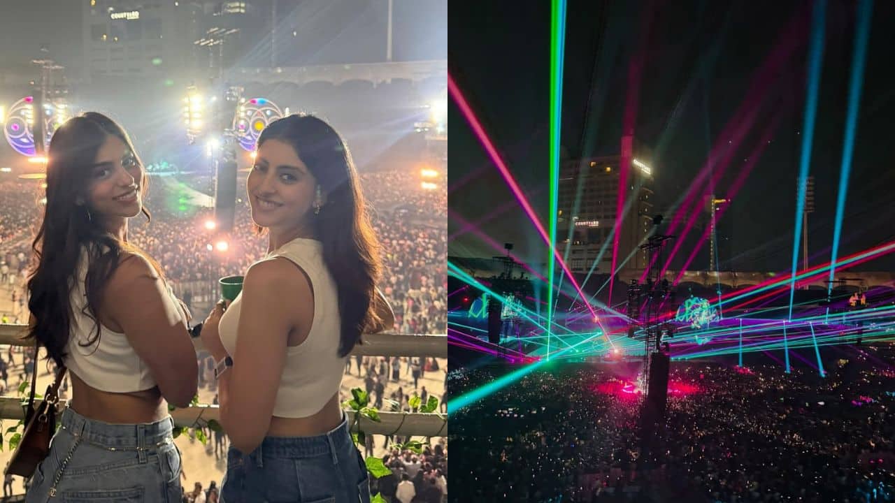 Shah Rukh Khan's daughter Suhana Khan attends Coldplay concert in Mumbai with brother AbRam, Navya Nanda and friends, see pics