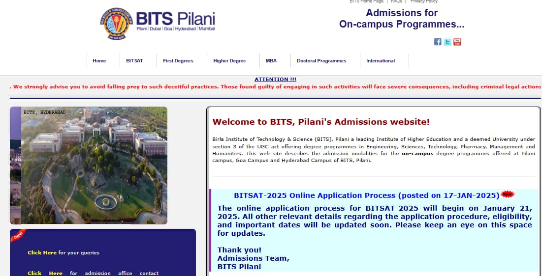 BITSAT 2025 registration begins @ bitsadmission.com, direct link here BITSAT 2025 registration begins @ bitsadmission.com, direct link here