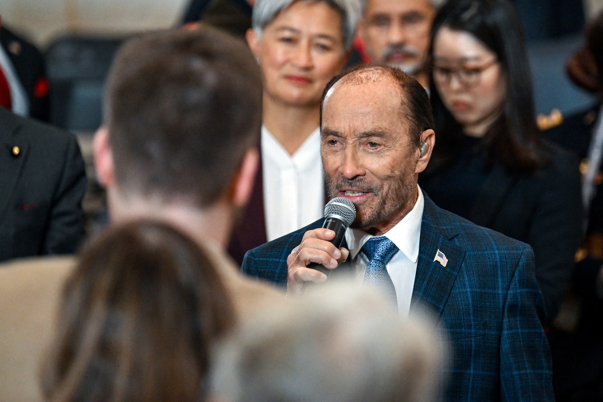 Lee Greenwood before the inauguration of Donald Trump as the 47th president of the United States takes place inside the Capitol Rotunda of the U.S. Capitol building in Washington, D.C., Monday, January 20, 2025. It is the 60th U.S. presidential inauguration and the second non-consecutive inauguration of Trump as U.S. president. Kenny Holston/Pool via REUTERS
