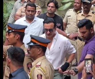 Saif Ali Khan's first visuals after returning home amid tight security, bandage on his neck is visible -watch
