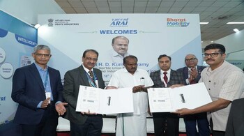 The MoU was signed during the Bharat Mobility Global Expo 2025 in the presence of HD Kumaraswamy, Union Minister of Heavy Industries, and others