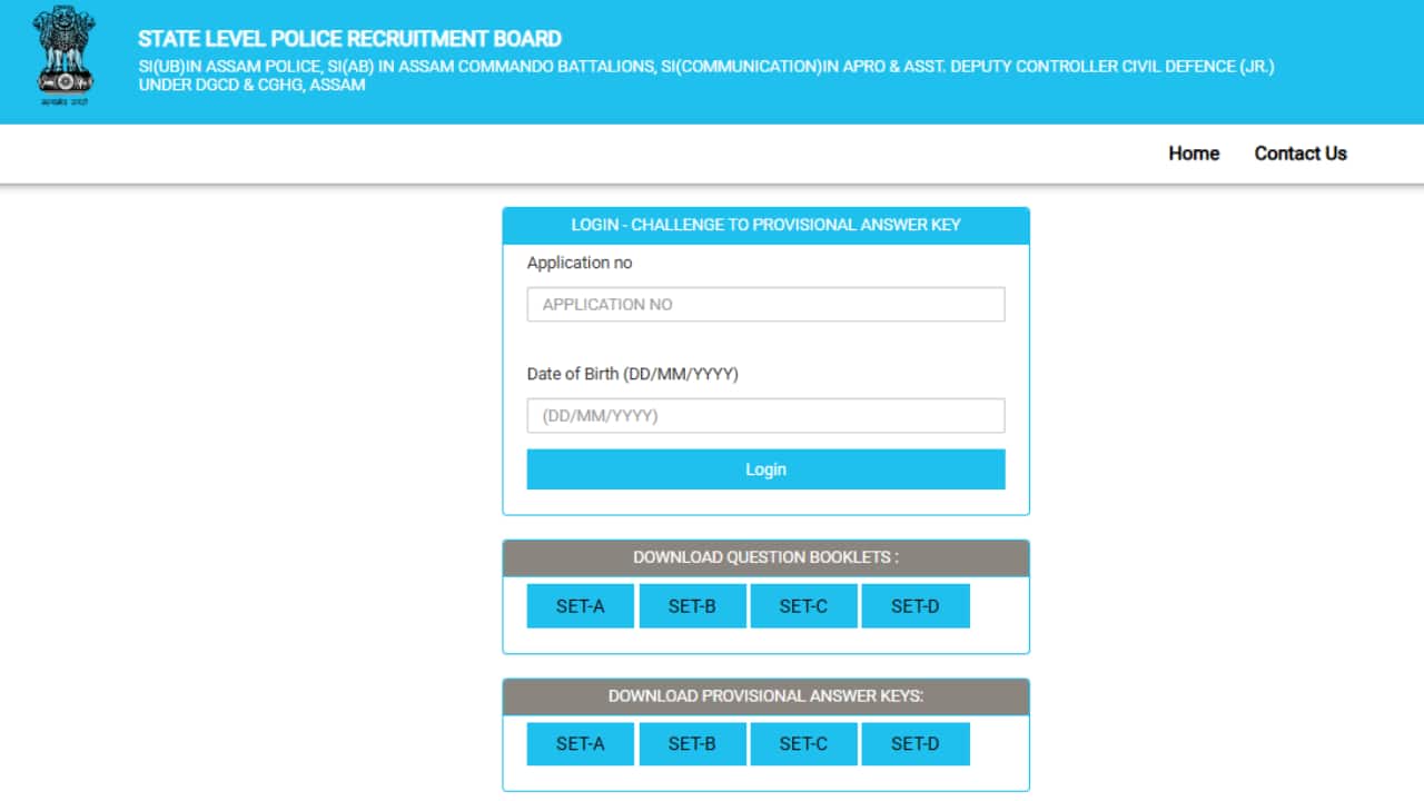 Assam Police SI Answer Key Released; Check Direct Link Here