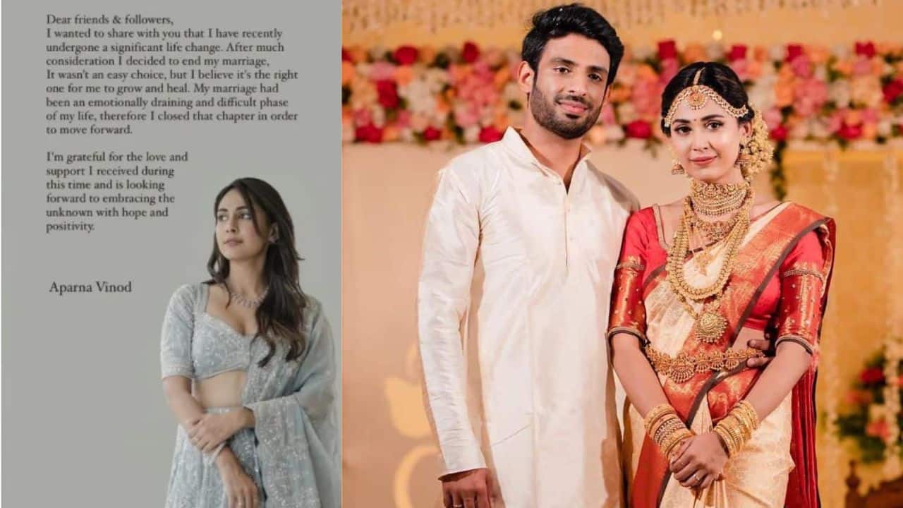 Malayalam actress Aparna Vinod announces separation with husband Rinilraj PK, says "It wasn’t an easy choice but..."