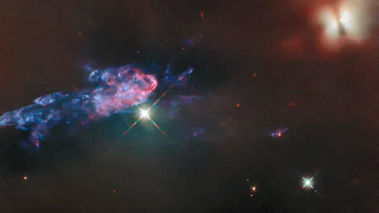 The stars, named HOPS 150 and HOPS 153, are protostars – young stars still in formation. (Image: NASA)