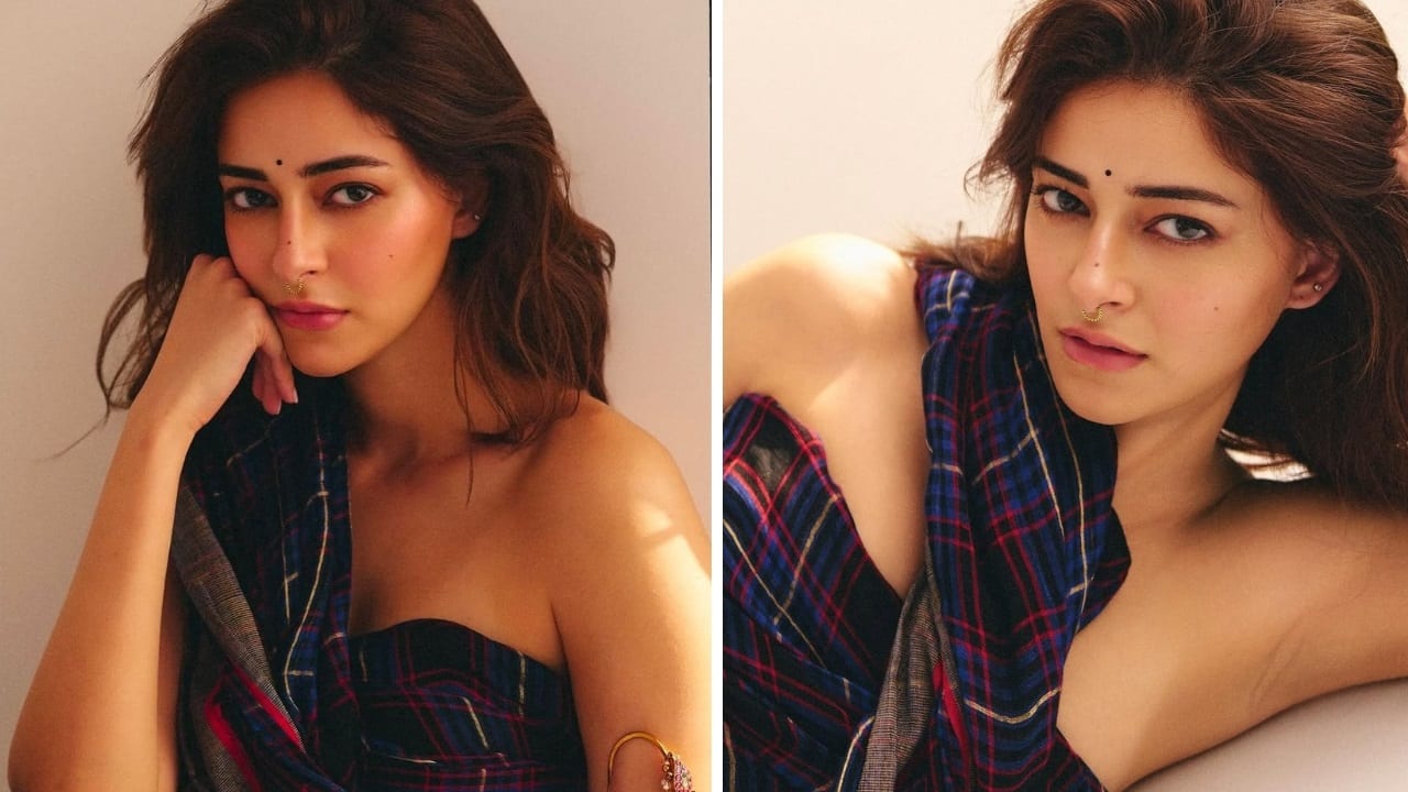 Ananya Panday goes retro with a modern twist, dons Anavila saree as a blouse with dhoti Ananya Panday goes retro with a modern twist, dons Anavila saree as a blouse with dhoti