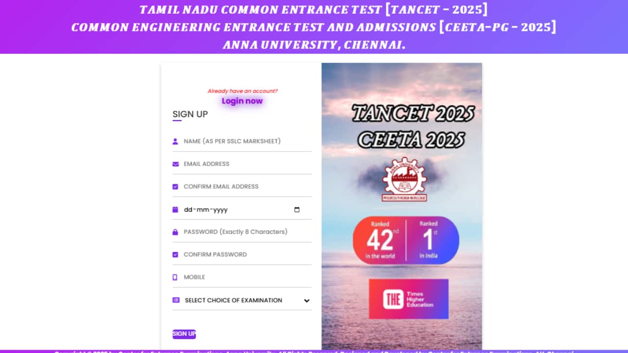 TANCET 2025 Registration Begins: Submit Applications by Feb 21, Direct Link to Apply Here