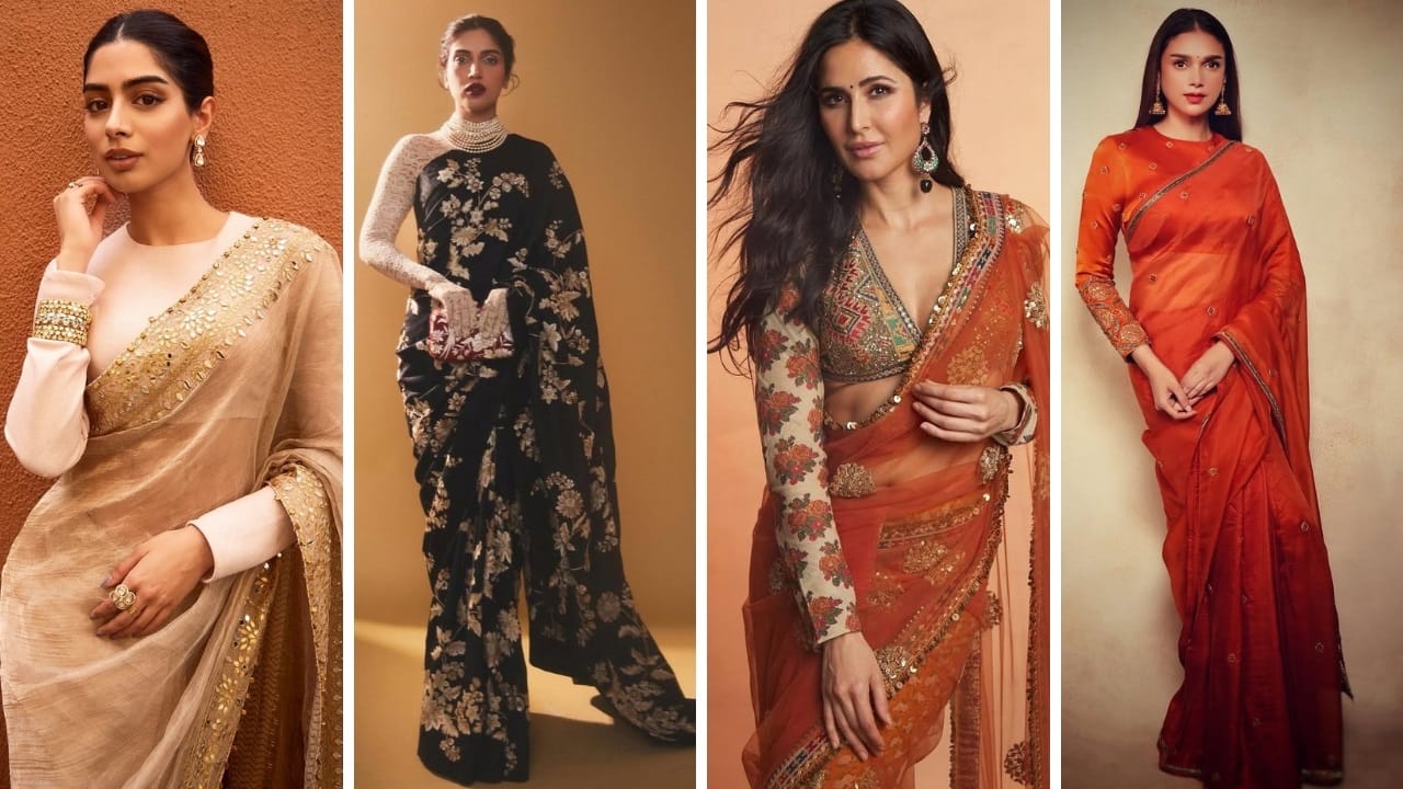 Slay full-sleeve blouses with sarees like these glamorous Bollywood actresses