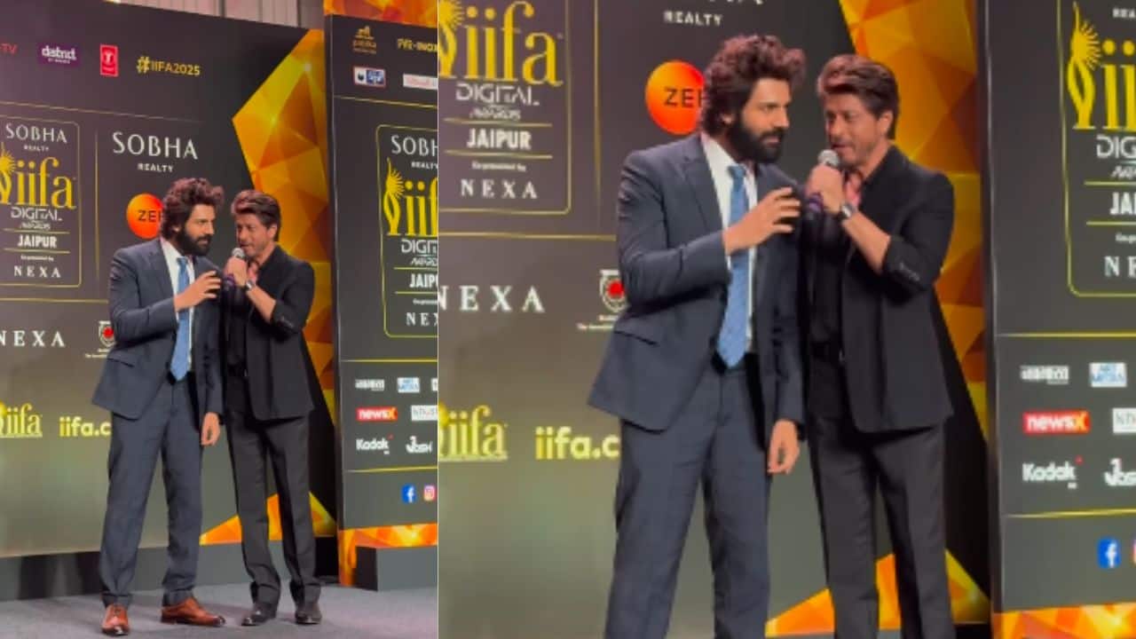 Shah Rukh Khan and Kartik Aaryan team up for IIFA 2025; SRK gives anchoring tips to Kartik, watch
