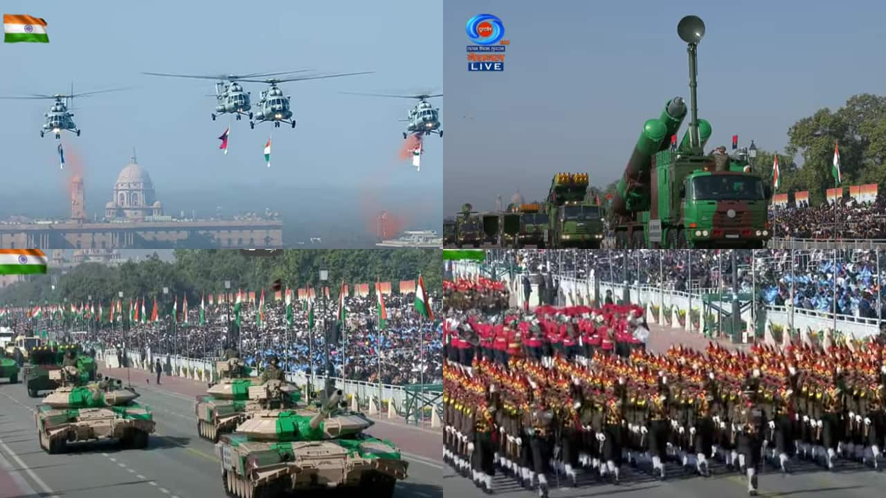 India's Republic Day parade displays military strength.