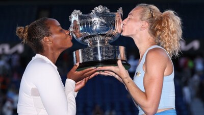 Taylor Townsend and Katerina Siniakova win the women's doubles at the Australian Open