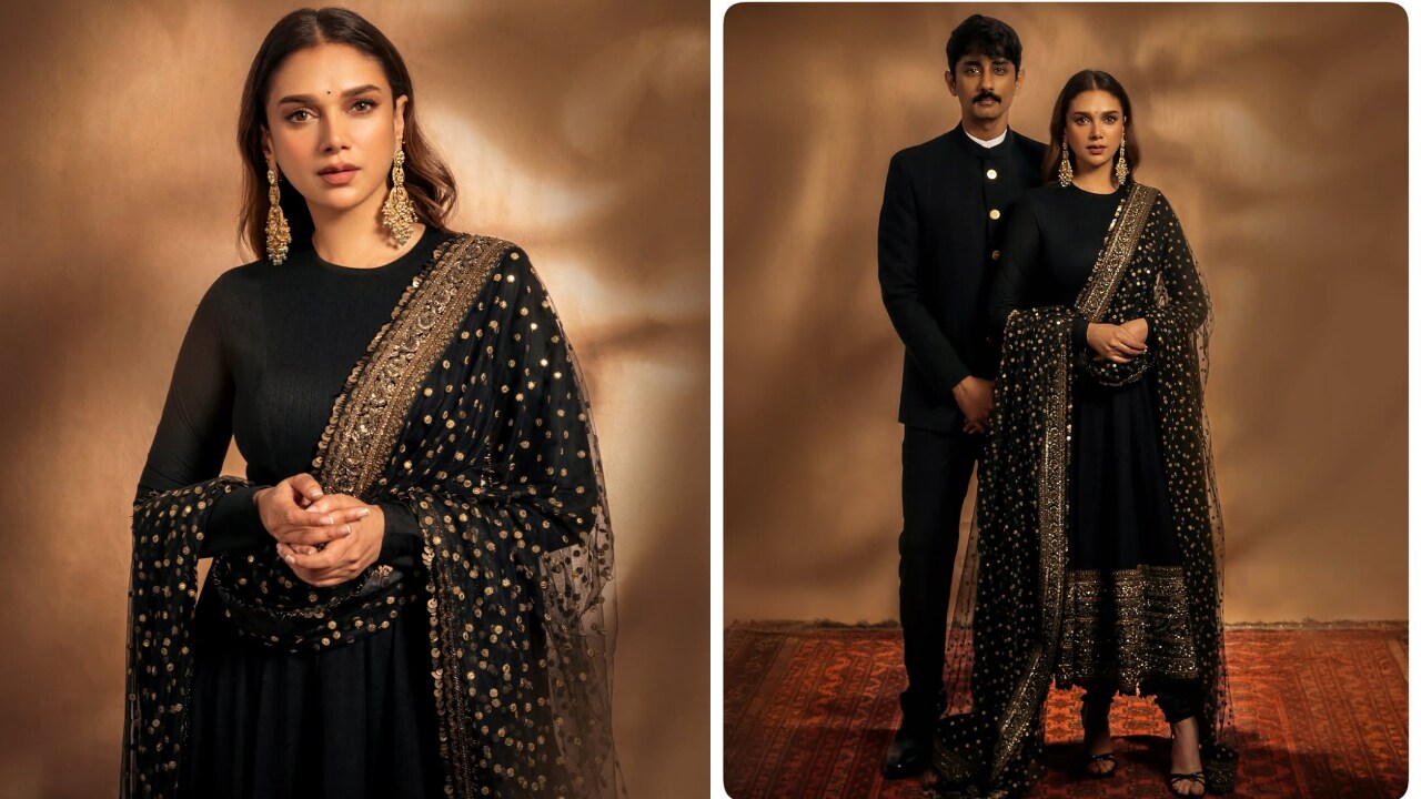 aditi rao hydari black dress and Sidharth twin in regal ethnic wear at Sabyasachi event YOURS LONDON Plus Size mermaid gown prom Size:4 | US