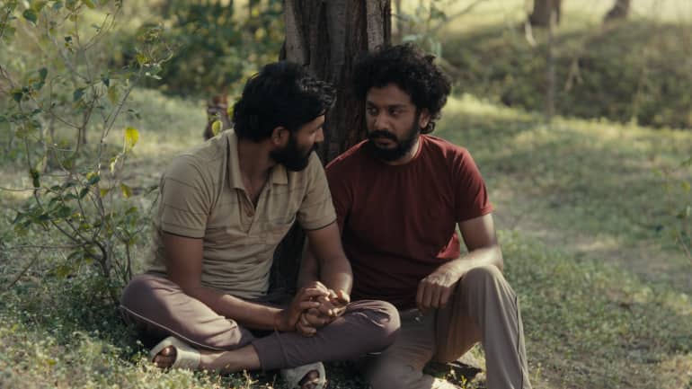 Bhushaan Manoj (right) and Suraaj Suman in a still from Sabar Bonda (Cactus Pears), which premiered at Sundance Film Festival 2025. (Photo: Vikas Urs)