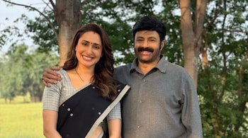 Pragya jaiswal with Daaku Maharaaj actor Nandamuri Balakrishna