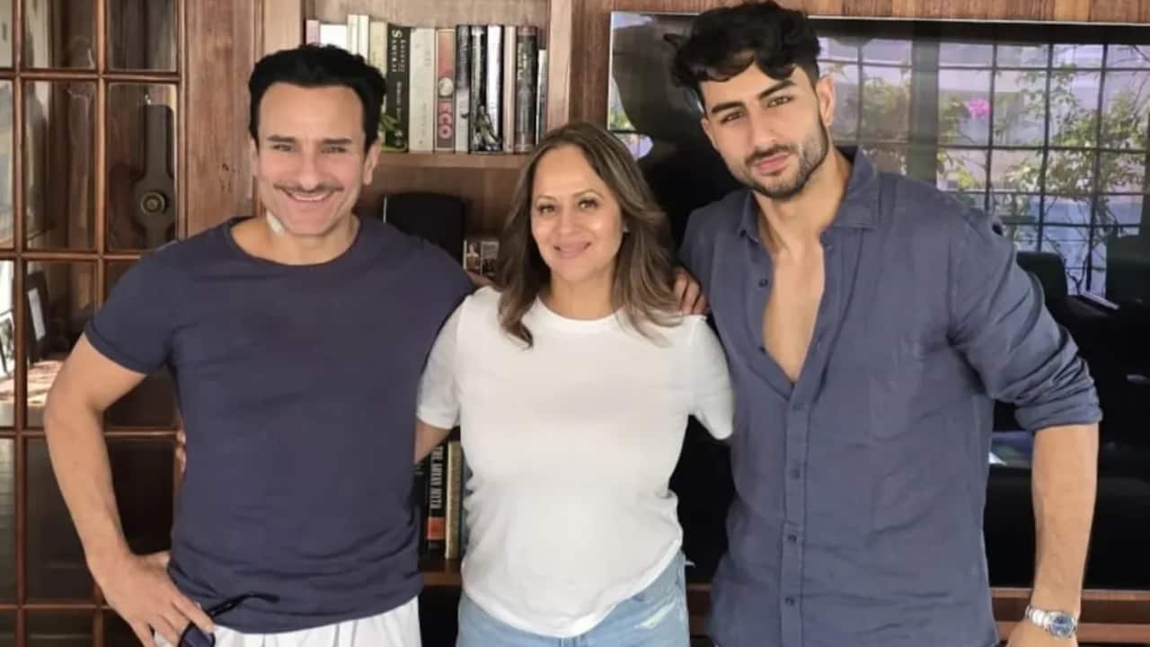 Saif Ali Khan smiles as he poses for a pic with son Ibrahim following recovery from robbery attack, see pic