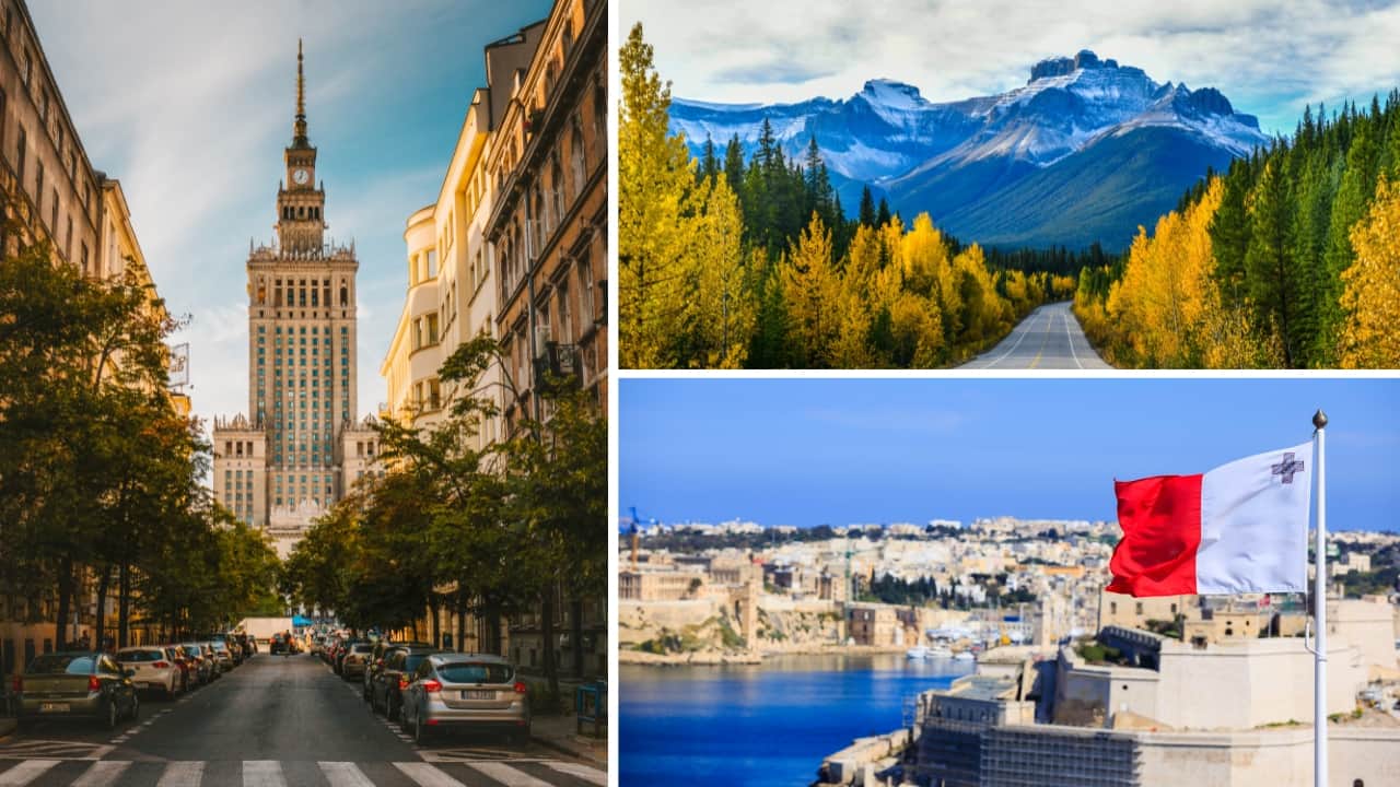 7. Canada, Poland, Malta (188 destinations) Canada now ranks seventh, reflecting broader geopolitical shifts. It shares this spot with Poland and Malta, both of which have strong EU ties, offering citizens access to 188 destinations without the need for a visa. (Image: Canva)