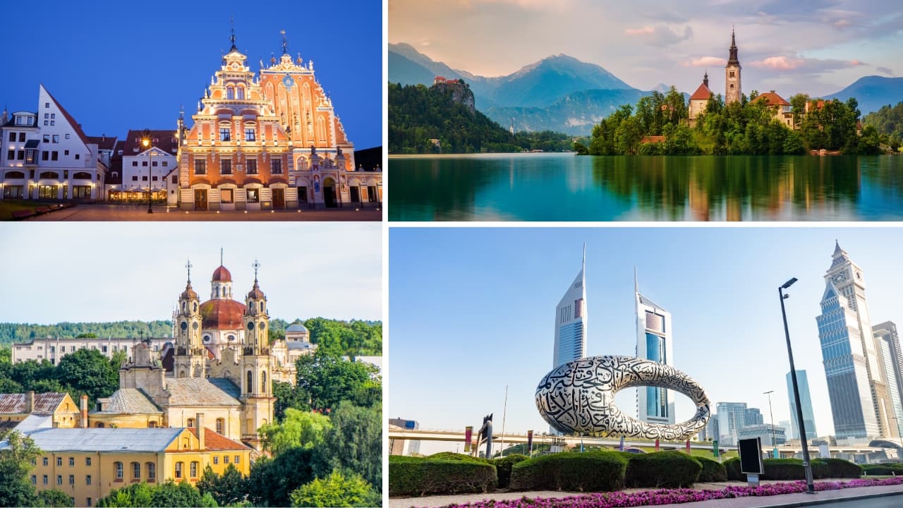 10. Lithuania, Latvia, Slovenia, UAE (185 destinations) For the first time, the United Arab Emirates (UAE) has joined the ranks of the world’s most powerful passports, securing 10th place. The UAE offers 185 destinations for visa-free access, a remarkable rise for a country that has significantly enhanced its global standing in recent years. Lithuania, Latvia, and Slovenia also make their way into the top 10, benefiting from their EU membership. (Image: Canva)