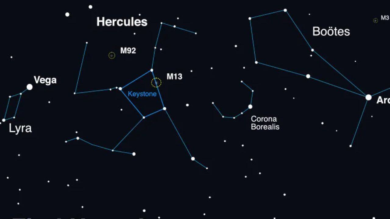Scan between Vega and Arcturus, where the distinct pattern of Corona Borealis may be identified. (Image: NASA)