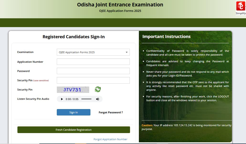 Odisha OJEE 2025 registration begins @ ojee.nic.in, direct link here