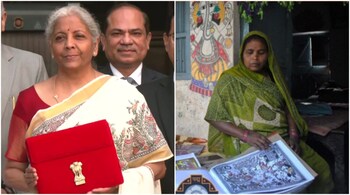 Finance Minister Nirmala Sitharaman had met the Madhubani artist during a credit outreach programme at the Mithila Art Institute in Bihar. (Image credit: ANI)