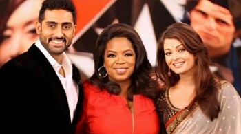 Abhishek Bachchan and Aishwarya Rai with Oprah WInfrey