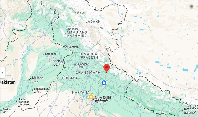 Uttarkashi earthquake (Source: Google Maps)