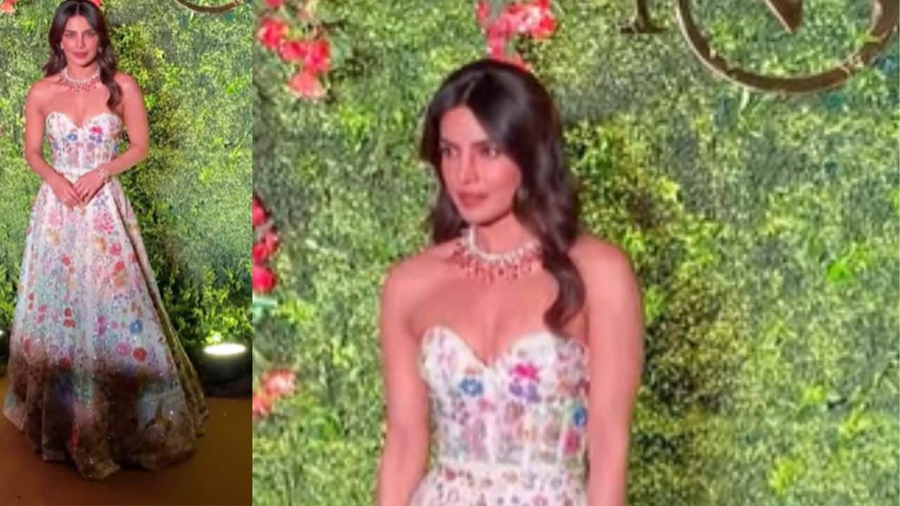 Priyanka Chopra dazzles in a floral strapless gown for her brother Siddharth's sangeet, watch here