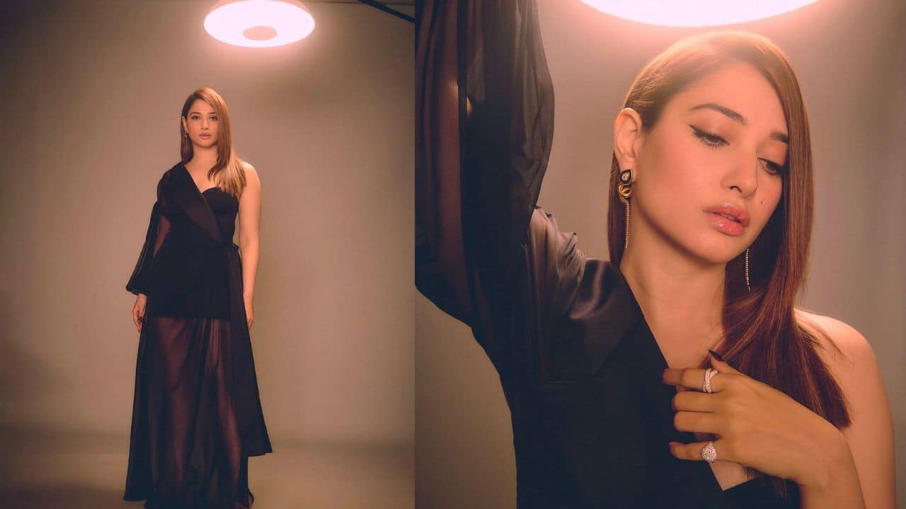 Tamannaah Bhatia slays the 2025 sheer fashion trend in a gorgeous Dolce &amp; Gabbana black dress