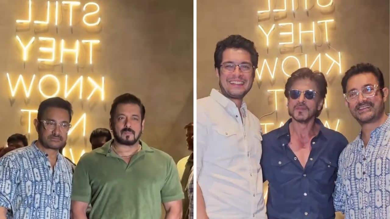 Shah Rukh Khan, Salman Khan and Aamir Khan come together for the screening of Junaid Khan's Loveyapa