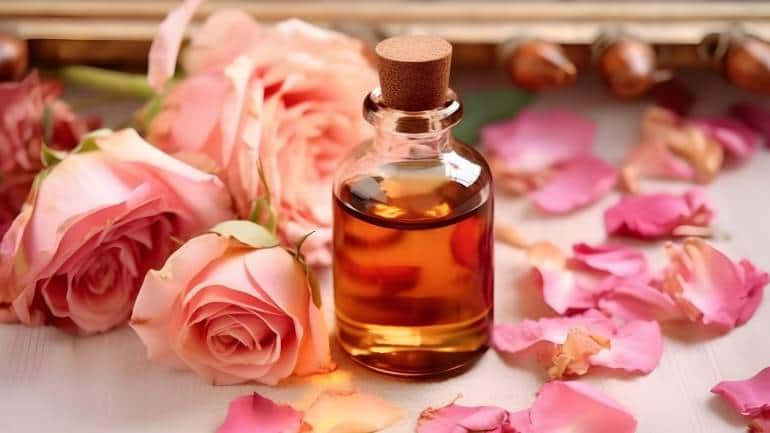 Rose Day celebration ideas: Gift a rose-inspired fragrance. Opt for a quality rose perfume to leave a lasting impression (Image: Canva)